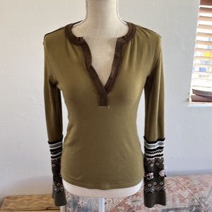 FREE PEOPLE Mikah  layering cuffed shirt